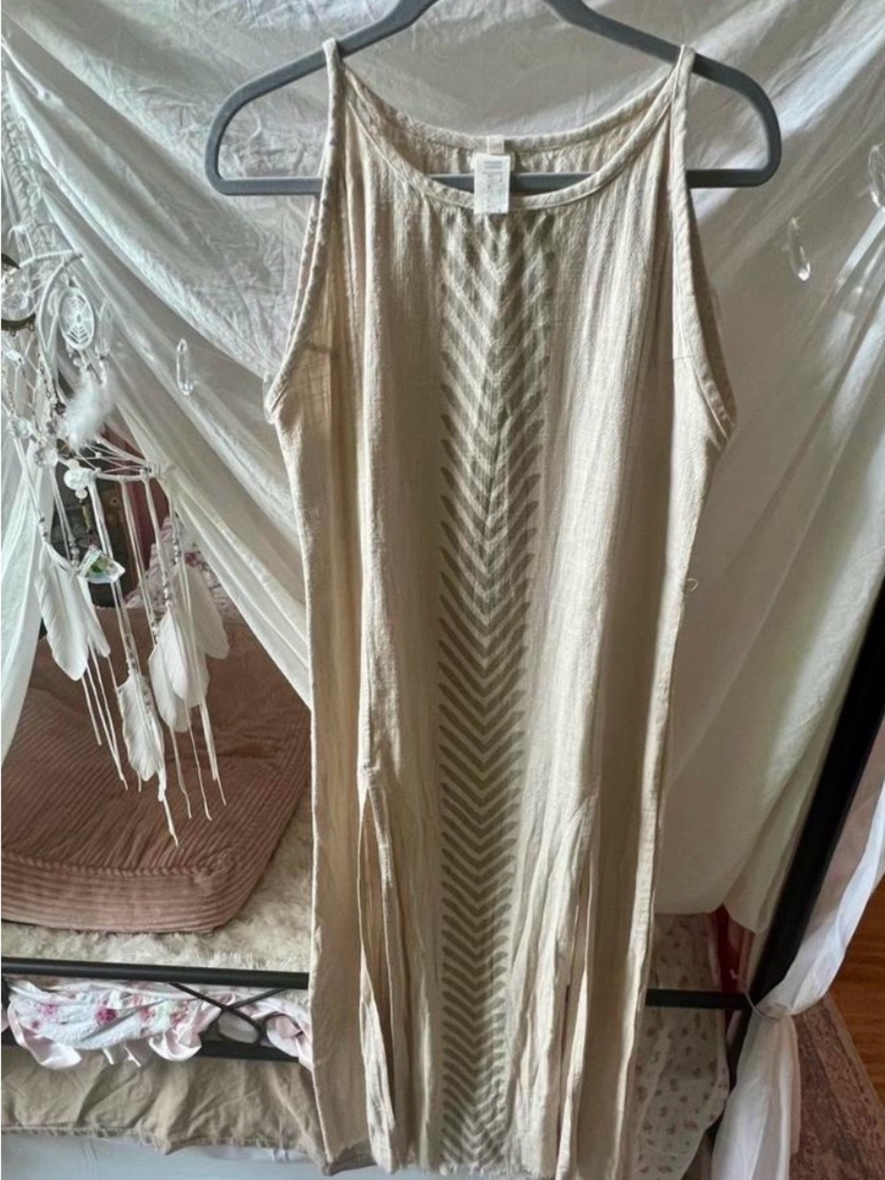~Free People Boho Maxi Organic Cotton Dress Size Large~ - Picture 2 of 7